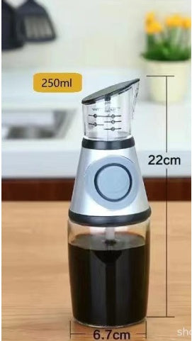 500ml Glass Oil Dispenser Bottle with Measurements – High White Glass for Soy Sauce, Vinegar & Cooking Oil