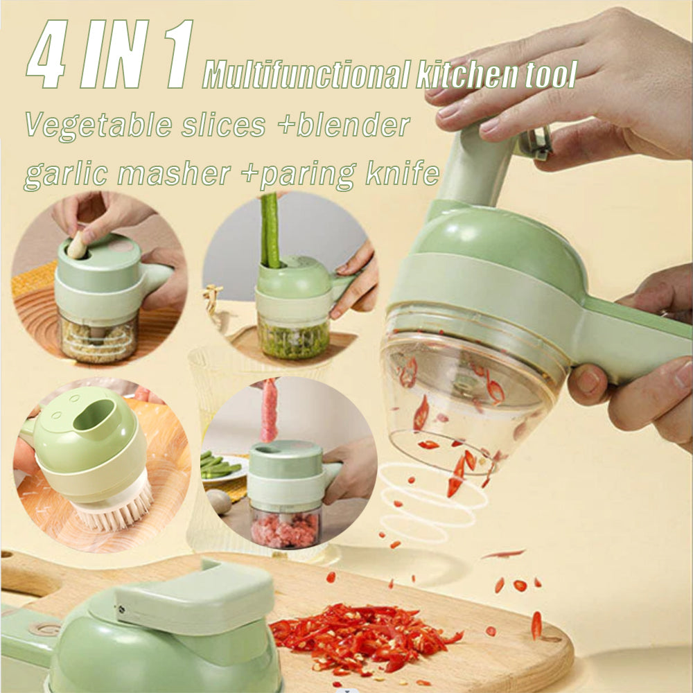Multifunctional Electric Vegetable Slicer – USB Charging, Stainless Steel Blade, Carrot & Potato Chopper, Kitchen Fruit & Salad Cutter
