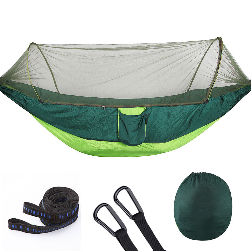 Fully Automatic Pop-Up Hammock with Mosquito Net – Portable, Foldable, Outdoor Camping Bed