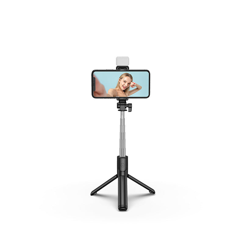 360° Rotating Bluetooth Selfie Stick with Fill Light | Tripod & Phone Holder Compatible with iPhone & Android