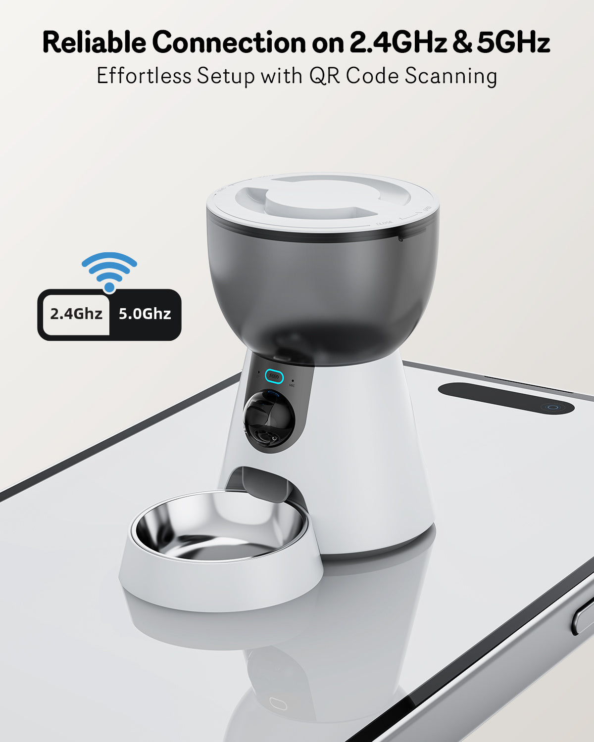Smart Automatic Cat Feeder with Camera – 1080P HD, Night Vision, 5G WiFi, 2-Way Audio, Remote Feeding