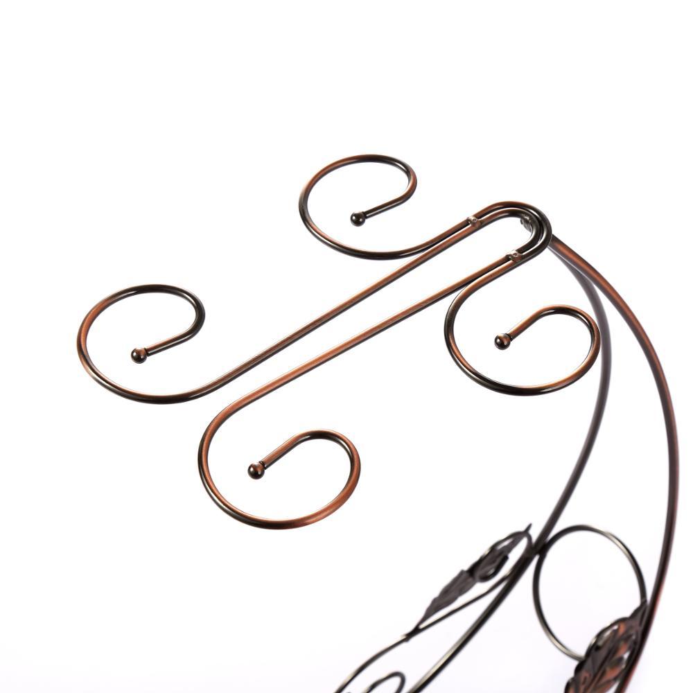 Luxury Copper Hanging Wine Rack & Glass Holder –  Iron Display for 6 Glasses & 2 Bottles – Bronze or Gold Finish