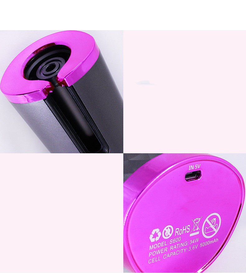 Rechargeable Automatic Hair Curler for Women | Portable Ceramic Curling Iron with LCD Display & Anti-Tangle Protection
