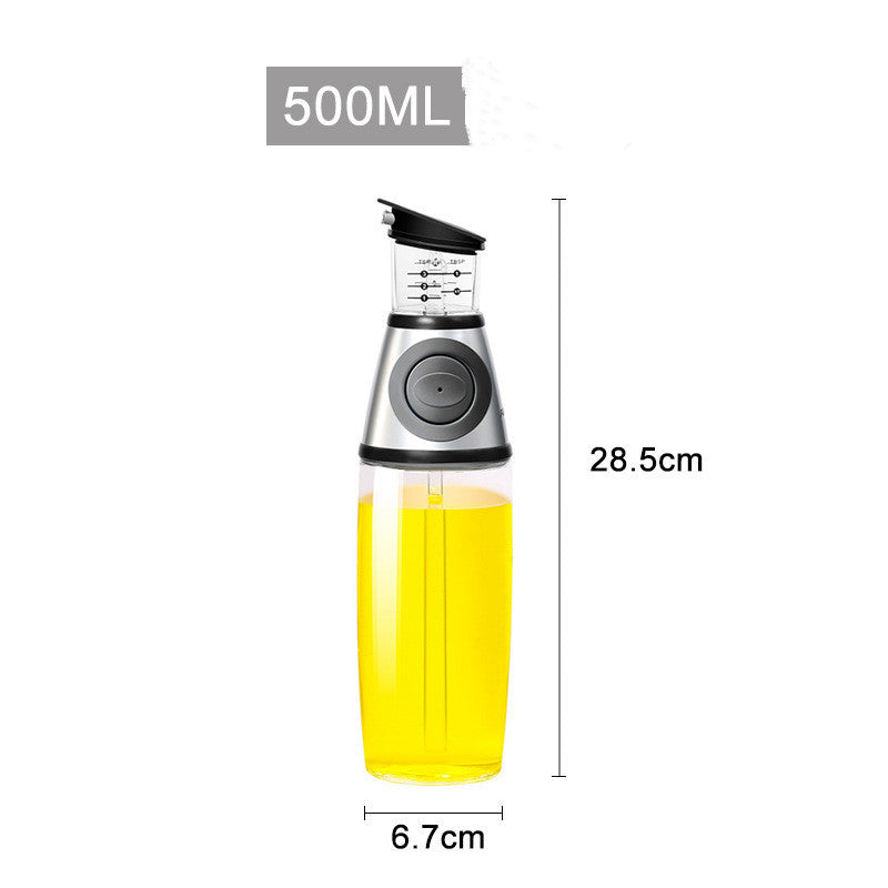 500ml Glass Oil Dispenser Bottle with Measurements – High White Glass for Soy Sauce, Vinegar & Cooking Oil