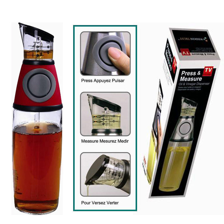 500ml Glass Oil Dispenser Bottle with Measurements – High White Glass for Soy Sauce, Vinegar & Cooking Oil