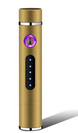 Cylindrical USB Electronic Cigarette Lighter – Compact Metal Design with USB Charging Cable