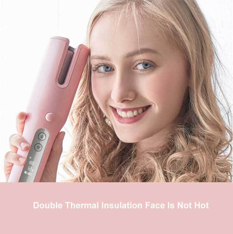 Wireless Automatic Hair Curler – USB Rechargeable, LCD Screen, Ceramic Heating, Anti-Frizz Styling Tool