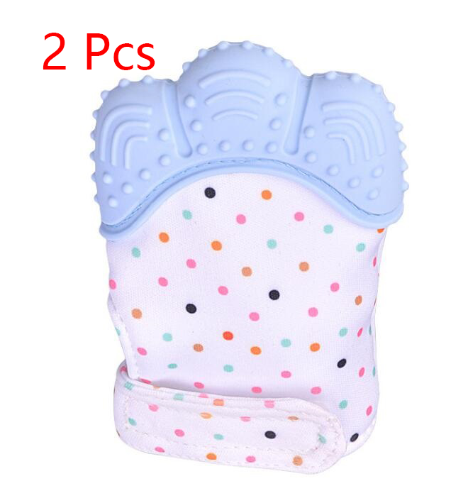 Baby Teether Silicone Molar Gloves with Sound Toys - Anti-Bite Relief for Infants
