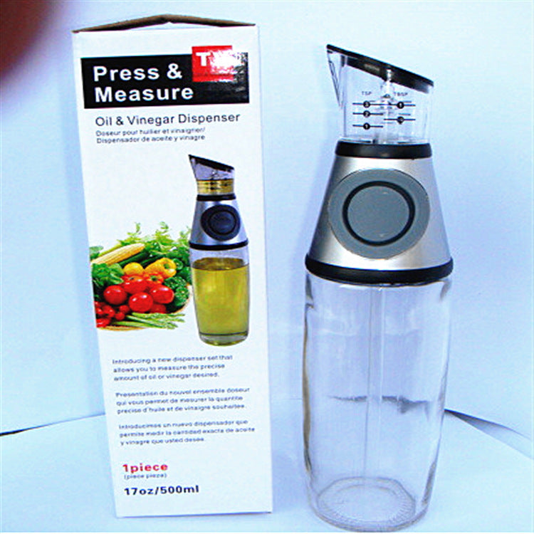 500ml Glass Oil Dispenser Bottle with Measurements – High White Glass for Soy Sauce, Vinegar & Cooking Oil