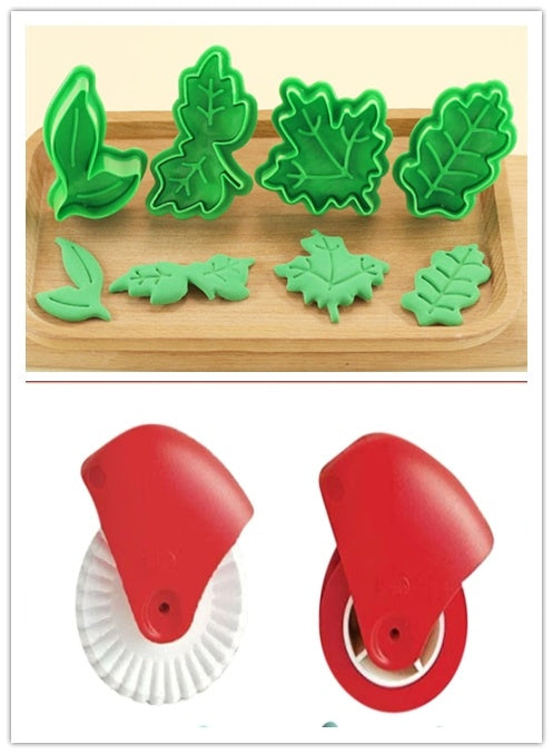 Pastry Lattice Dough Cutter – Plastic Roller Wheel for Pizza, Pies & Quiches (Red & White)
