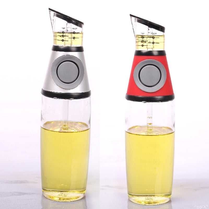 500ml Glass Oil Dispenser Bottle with Measurements – High White Glass for Soy Sauce, Vinegar & Cooking Oil