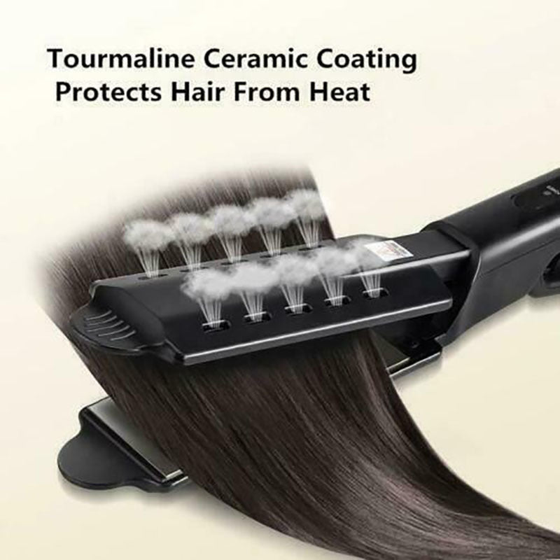 Tourmaline Ceramic Hair Straightener & Curling Iron | 2-in-1 Hair Styler for Smooth, Curly, & Straight Hair