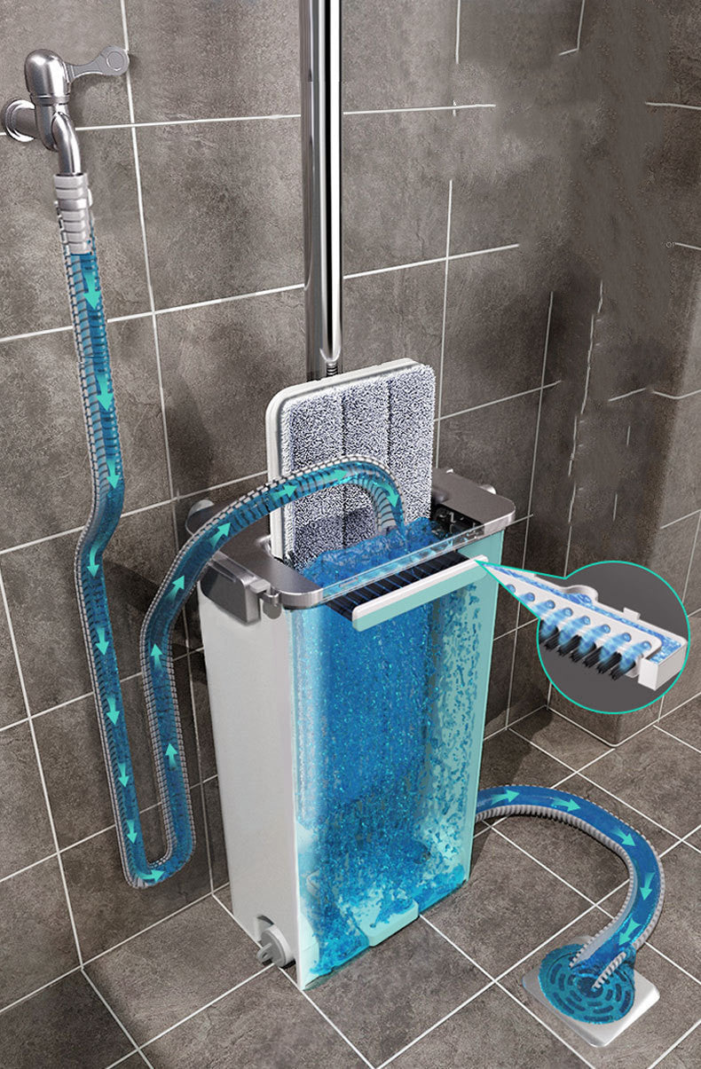 360° Rotating Floor Mop and Bucket Set – Durable Aluminum Alloy Rod, Flat Mop with Superfine Microfiber Cloths