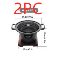 Mini Smokeless BBQ Grill | Portable Alcohol Stove for 1-2 People | Non-Stick Roasting Pan for Home & Outdoor Use