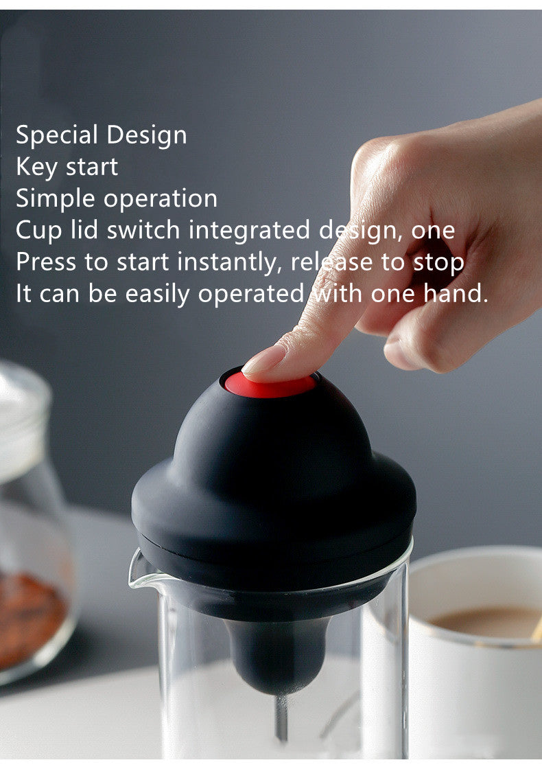 Electric Milk Frother for Coffee and Latte | Modern Handheld Beverage Mixer