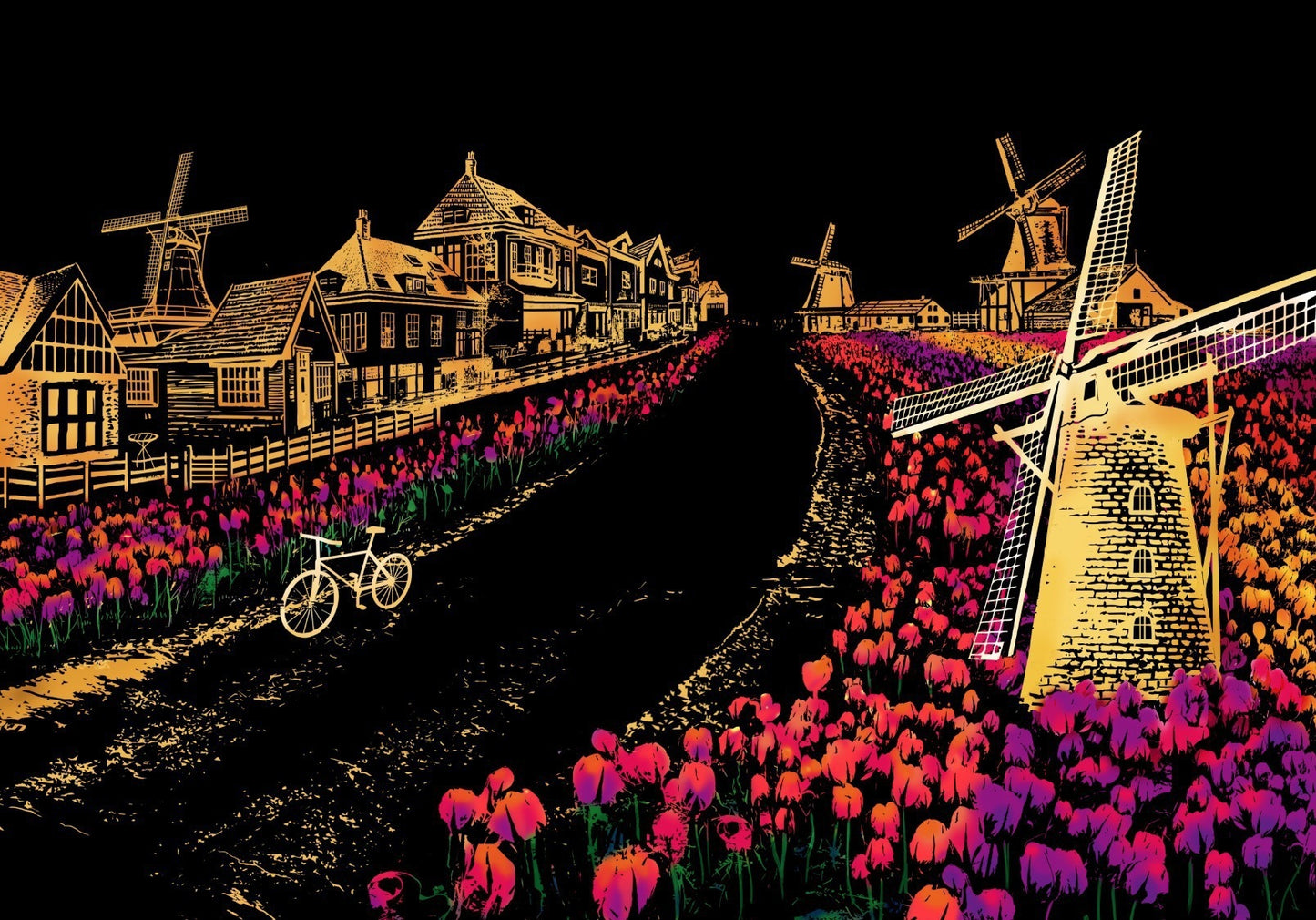 Creative City Night Scene Scratch Painting Kit | Colourful Urban Scratching Art