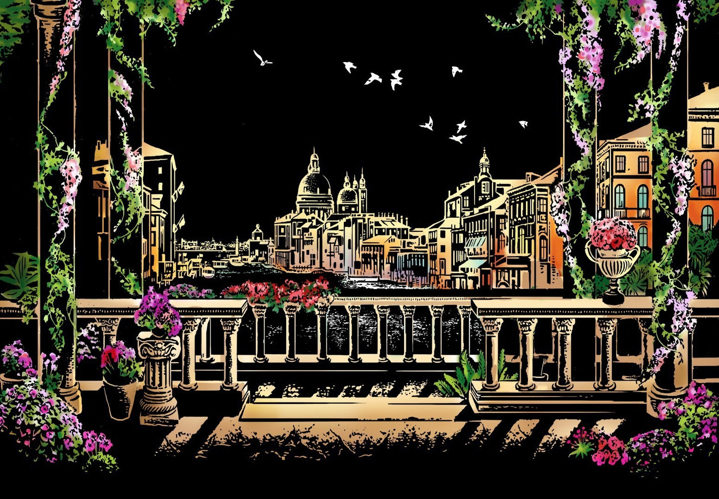 Creative City Night Scene Scratch Painting Kit | Colourful Urban Scratching Art