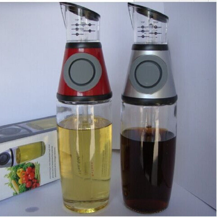 500ml Glass Oil Dispenser Bottle with Measurements – High White Glass for Soy Sauce, Vinegar & Cooking Oil
