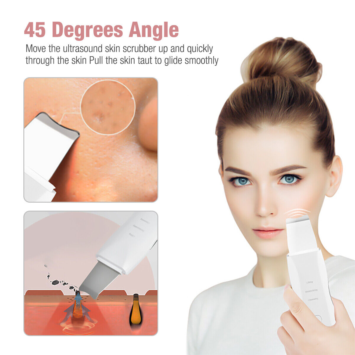 Ultrasonic Facial Skin Scrubber – Deep Cleansing & Blackhead Remover