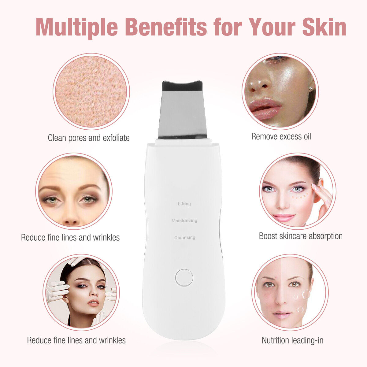 Ultrasonic Facial Skin Scrubber – Deep Cleansing & Blackhead Remover