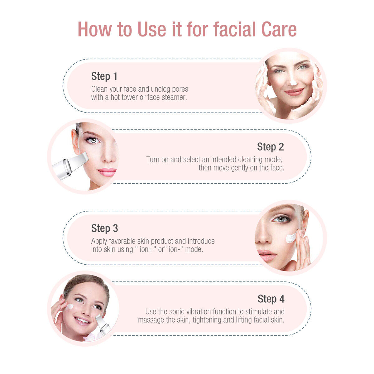 Ultrasonic Facial Skin Scrubber – Deep Cleansing & Blackhead Remover