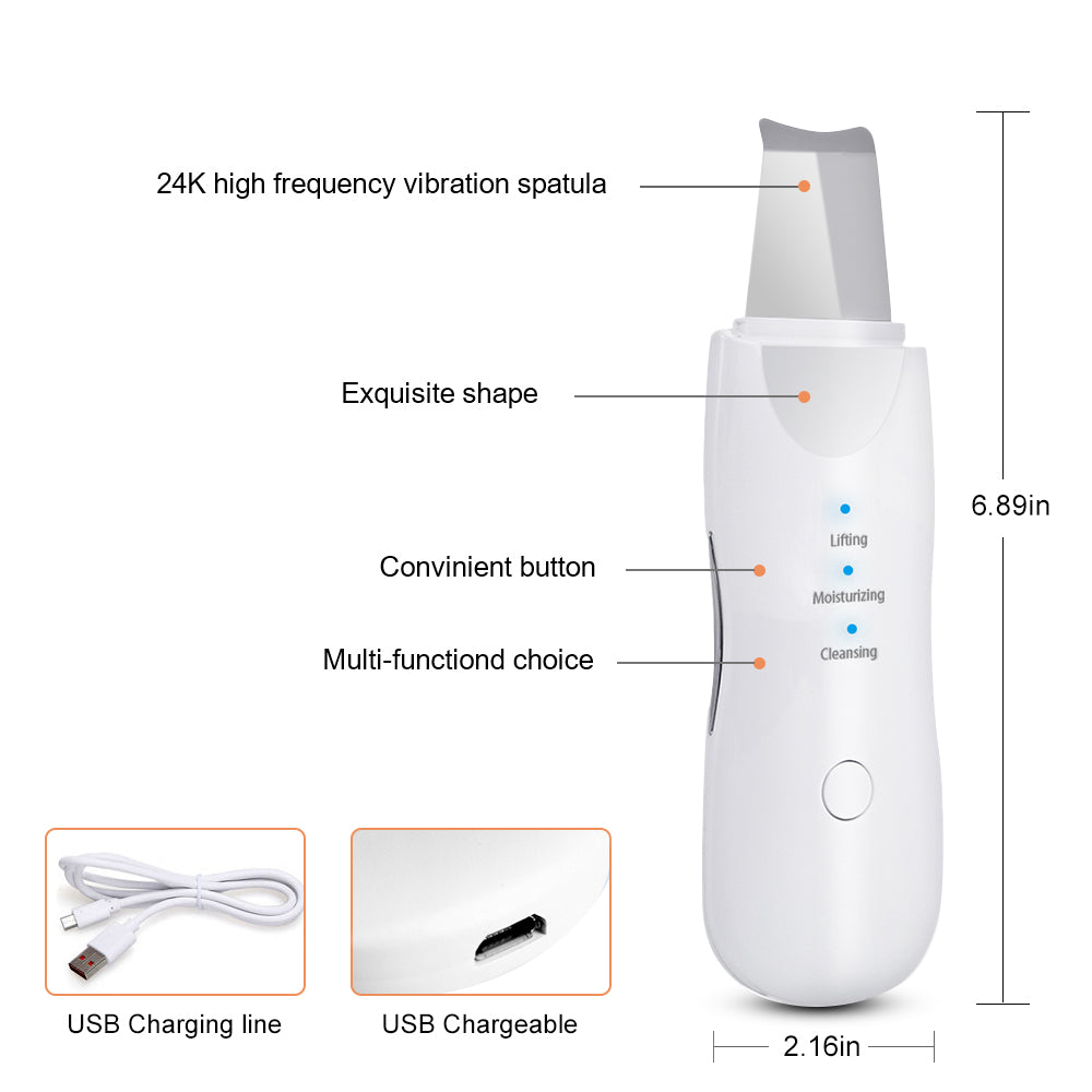 Ultrasonic Facial Skin Scrubber – Deep Cleansing & Blackhead Remover