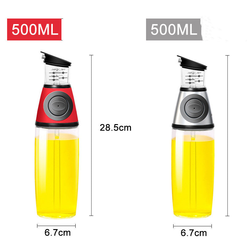 500ml Glass Oil Dispenser Bottle with Measurements – High White Glass for Soy Sauce, Vinegar & Cooking Oil