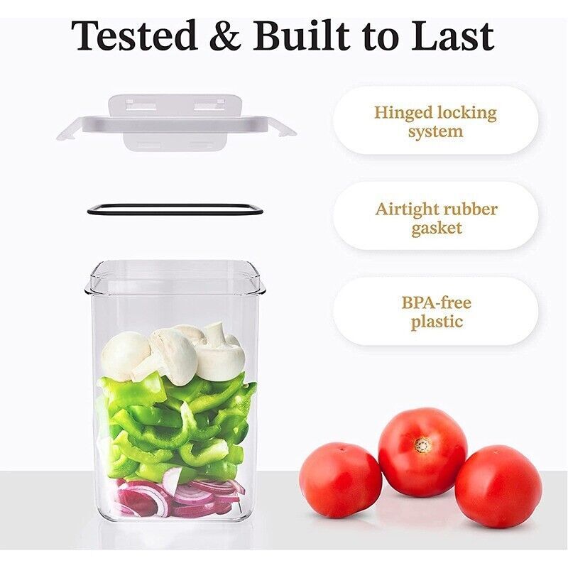 24 Piece Airtight Food Storage Container Set with Snap-On Lids for Pantry & Kitchen Organization