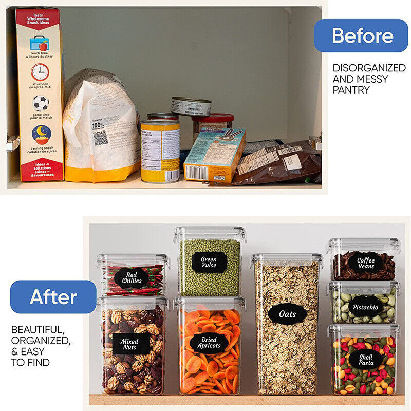 24 Piece Airtight Food Storage Container Set with Snap-On Lids for Pantry & Kitchen Organization