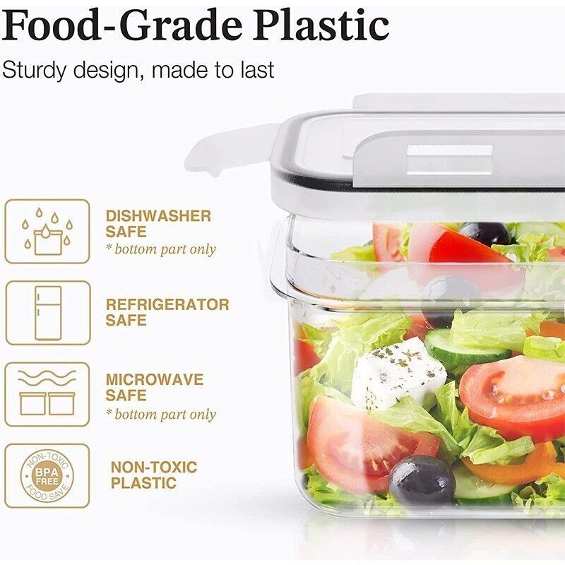 24 Piece Airtight Food Storage Container Set with Snap-On Lids for Pantry & Kitchen Organization