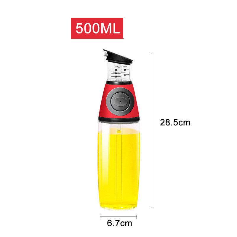 500ml Glass Oil Dispenser Bottle with Measurements – High White Glass for Soy Sauce, Vinegar & Cooking Oil