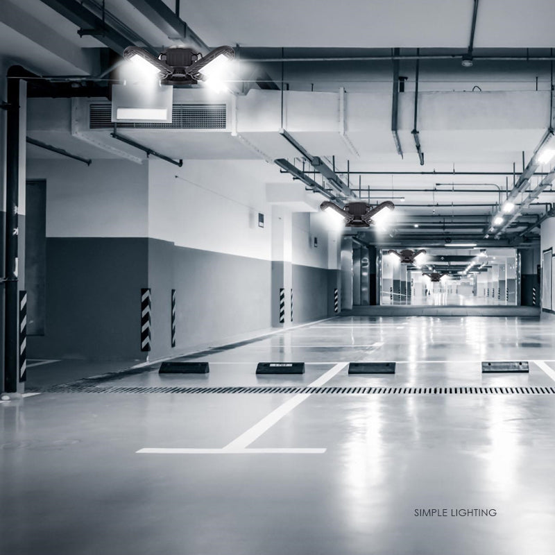 Deformable LED Garage Light | High Intensity Industrial Radar Lamp for Warehouse & Home