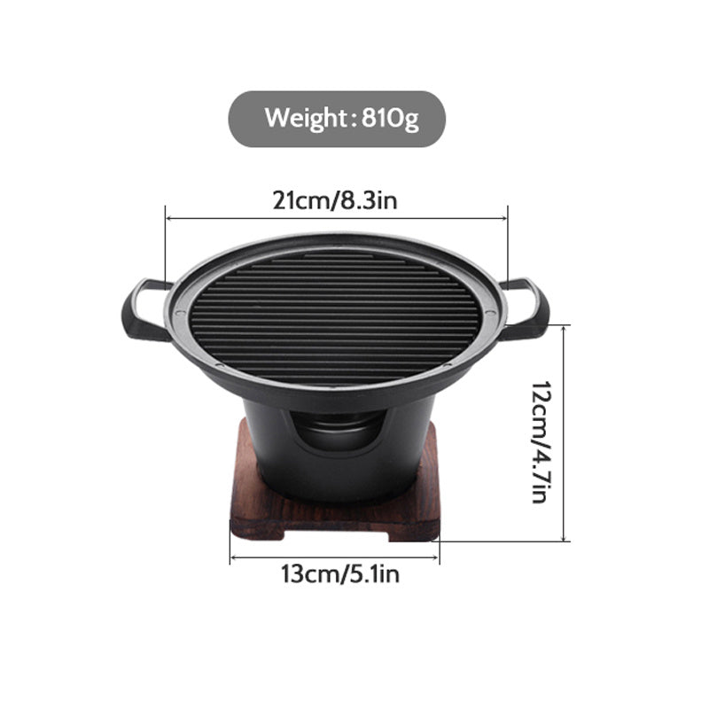 Mini Smokeless BBQ Grill | Portable Alcohol Stove for 1-2 People | Non-Stick Roasting Pan for Home & Outdoor Use