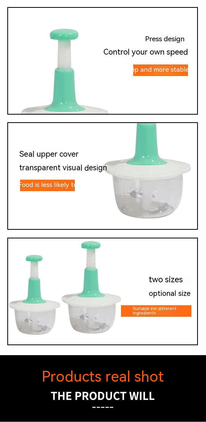 Multifunctional Manual Meat Grinder & Vegetable Chopper – 1.5L & 2L – Available in Green, Grey, Pink