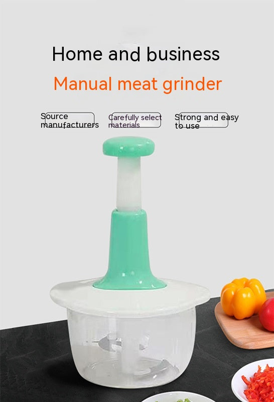 Multifunctional Manual Meat Grinder & Vegetable Chopper – 1.5L & 2L – Available in Green, Grey, Pink