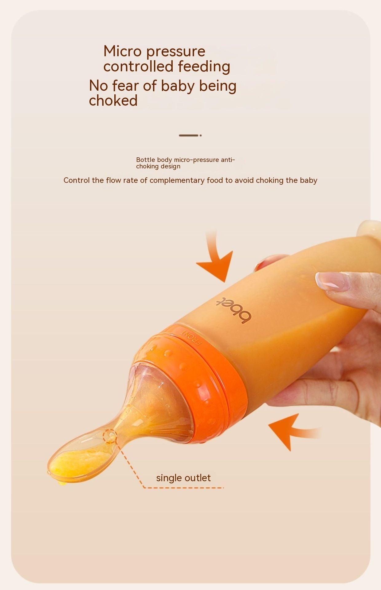 Baby Silicone Feeding Bottle Spoon – Soft Squeeze Rice Cereal Dispenser for Easy Infant Weaning