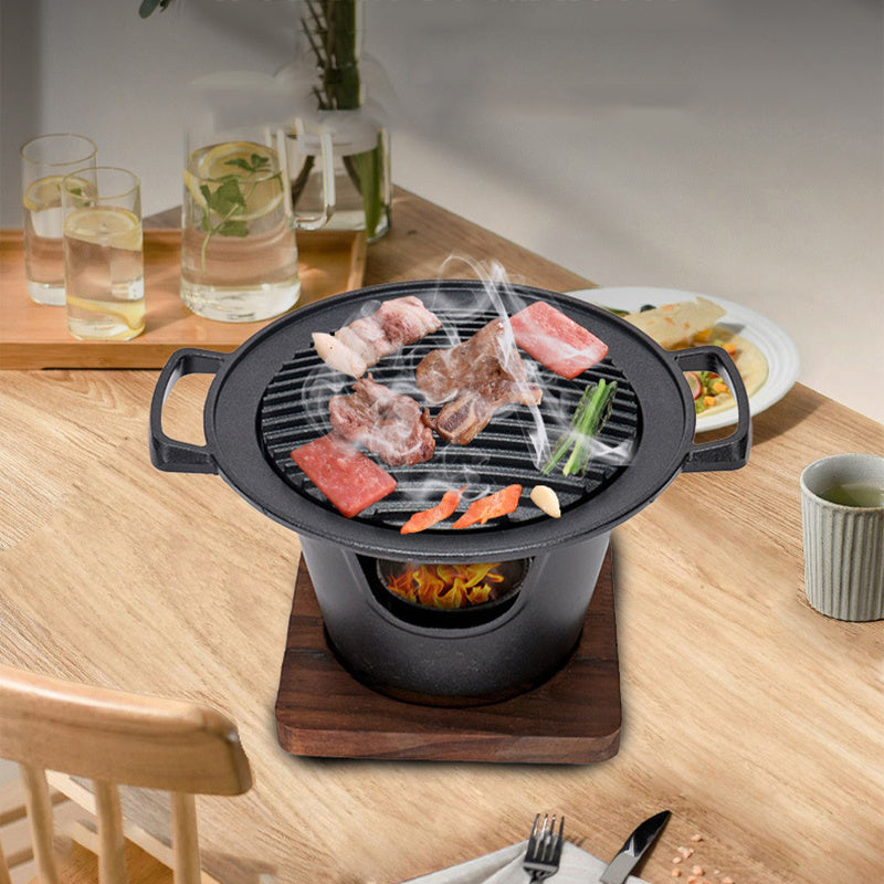 Mini Smokeless BBQ Grill | Portable Alcohol Stove for 1-2 People | Non-Stick Roasting Pan for Home & Outdoor Use