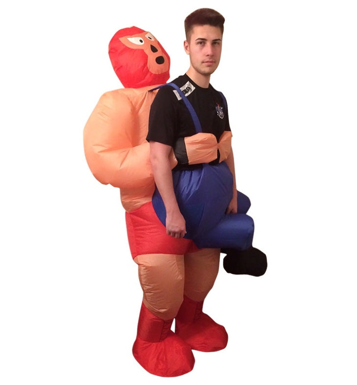 Hilarious Ride-On Inflatable Dinosaur Costume – Funny Chair Illusion Suit for Adults