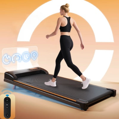Folding Under Desk Walking Pad Treadmill with Adjustable Incline, 1-6 km/h, Low Noise, LED Display, Magnetic Remote, Portable Wheels – Black & Pink