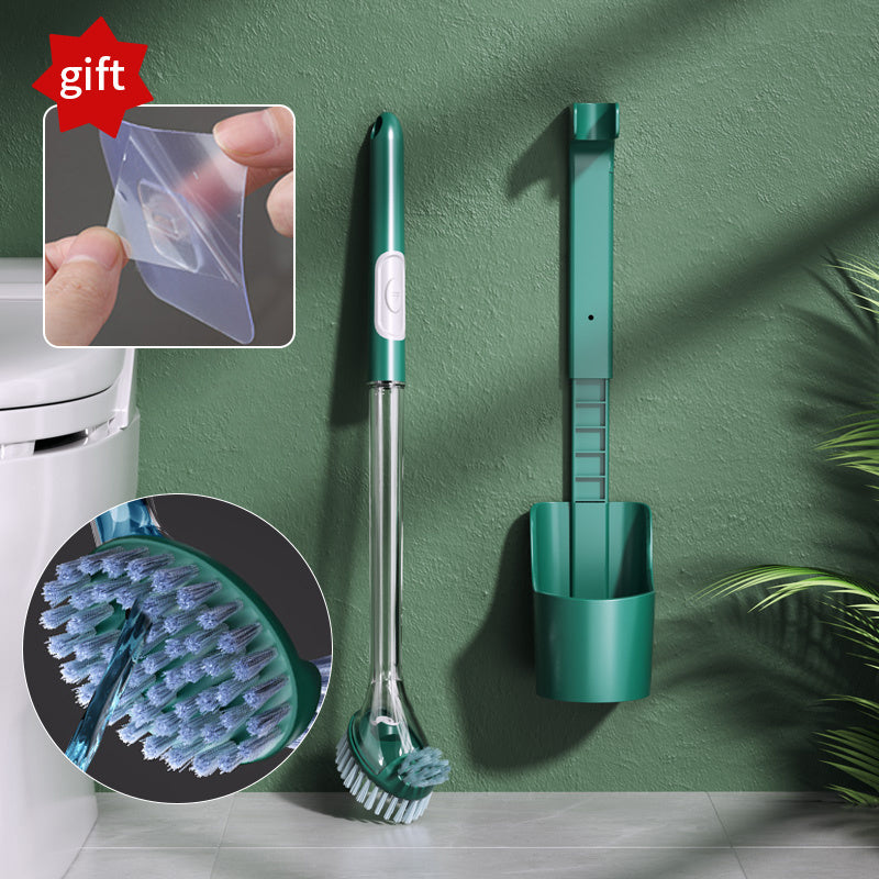Household Non-dead Corner Toilet Brush – Durable Silicone & Hard Bristle, No Punch Installation