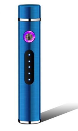 Cylindrical USB Electronic Cigarette Lighter – Compact Metal Design with USB Charging Cable