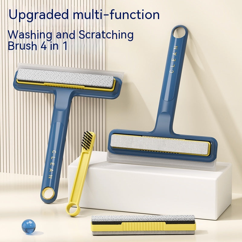 Four-in-One Double-Sided Removable Sponge Brush | Multi-Purpose Cleaning Tool