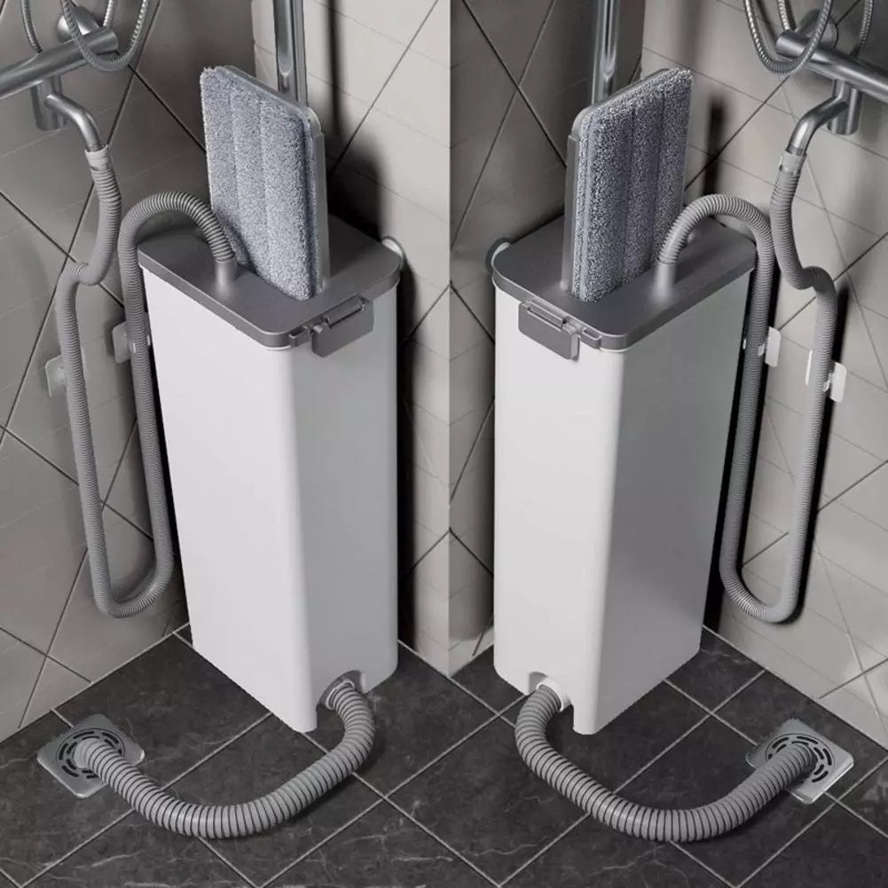 360° Rotating Floor Mop and Bucket Set with Aluminum Alloy Rod and Microfiber Mop Cloths