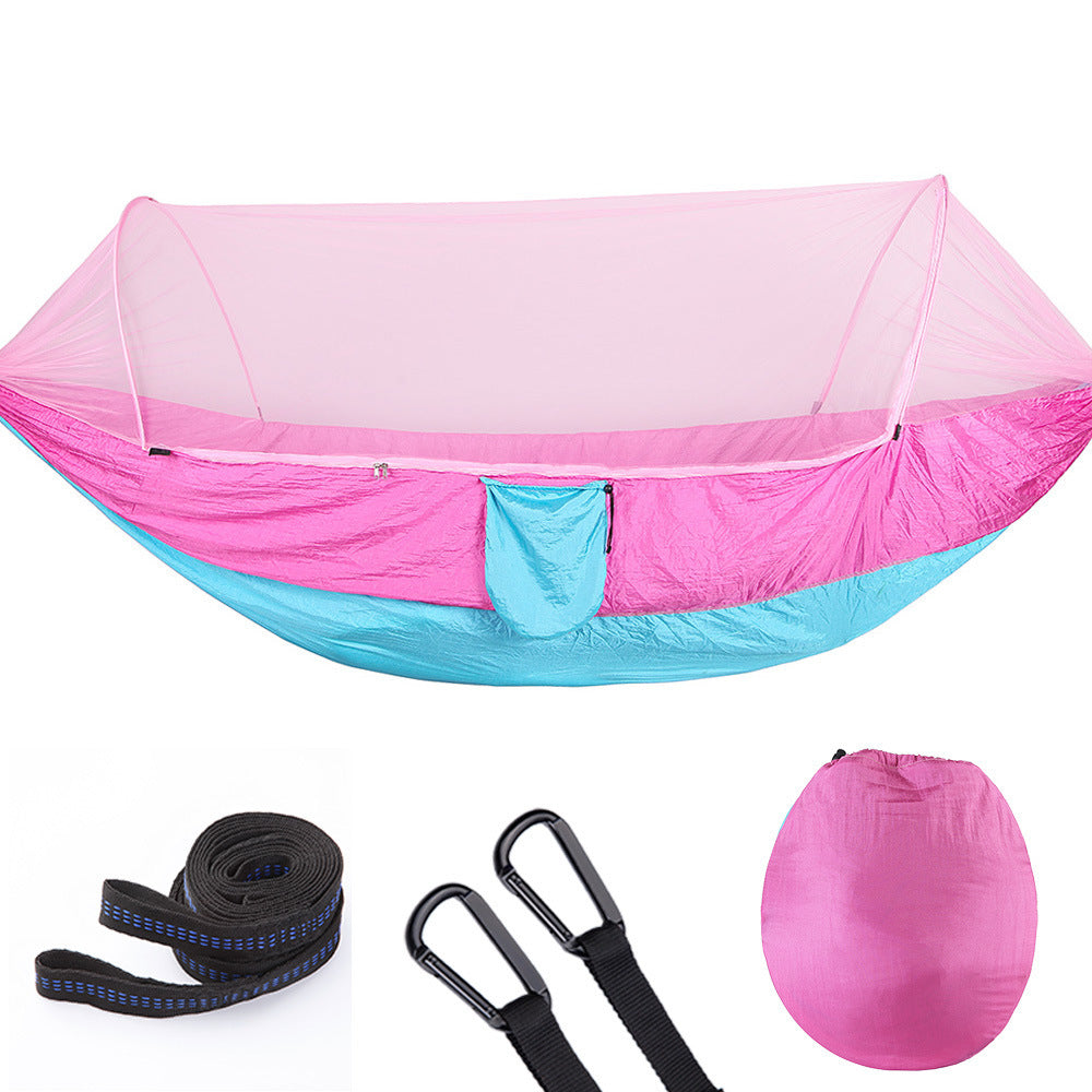 Fully Automatic Pop-Up Hammock with Mosquito Net – Portable, Foldable, Outdoor Camping Bed