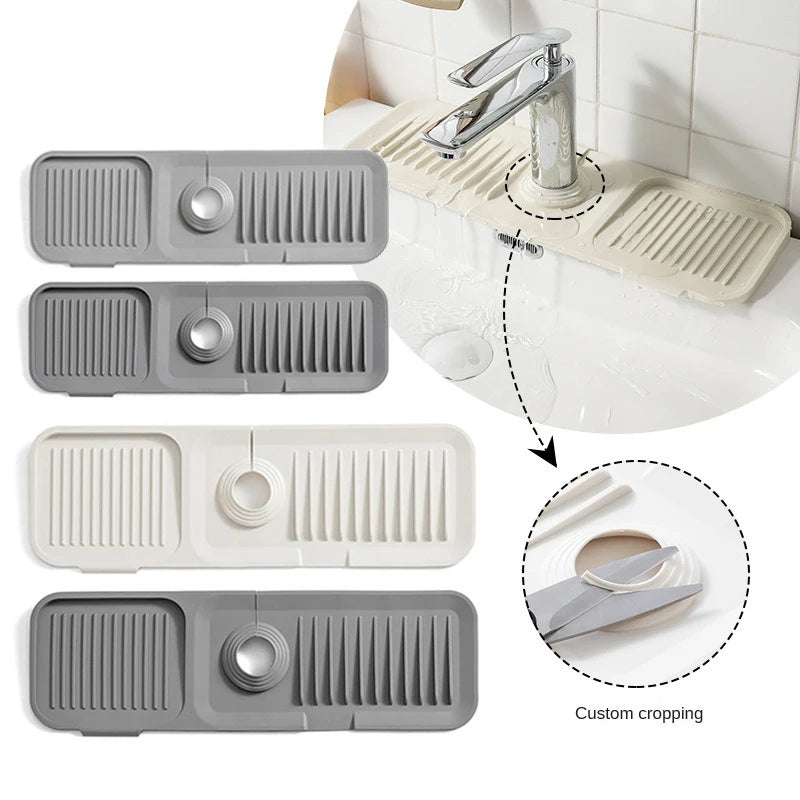Silicone Faucet Splash Guard Mat – Waterproof Anti-Splash Drain Pad for Kitchen & Bathroom