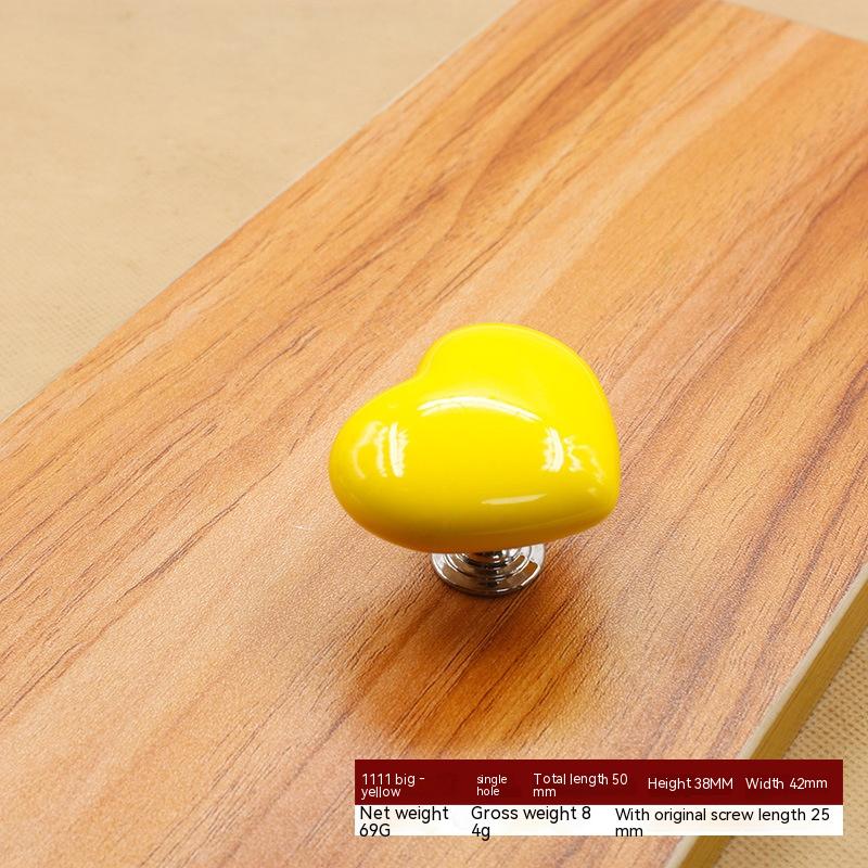 Love Ceramic Handle for Wardrobe Drawer & Cabinet Doors – Heart-Shaped, Coloured Glaze, Multiple Sizes