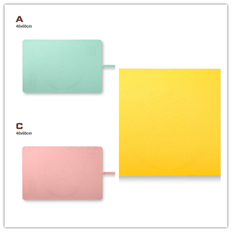 Non-Slip Silicone Dough Rolling Pad for Baking & Kneading – Large Size, Available in Yellow, Green, and Pink