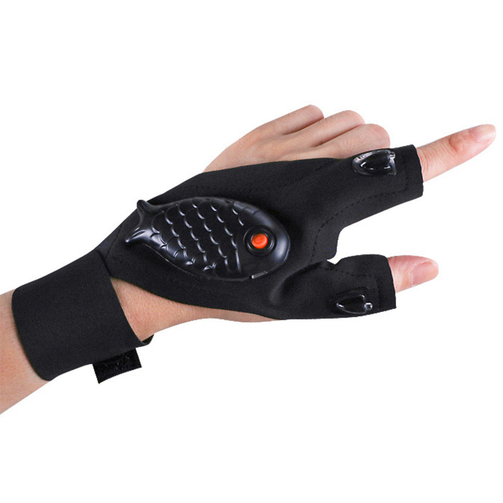 New Flashlight Glow Fishing Gloves – LED USB Rechargeable Outdoor Activity Gloves