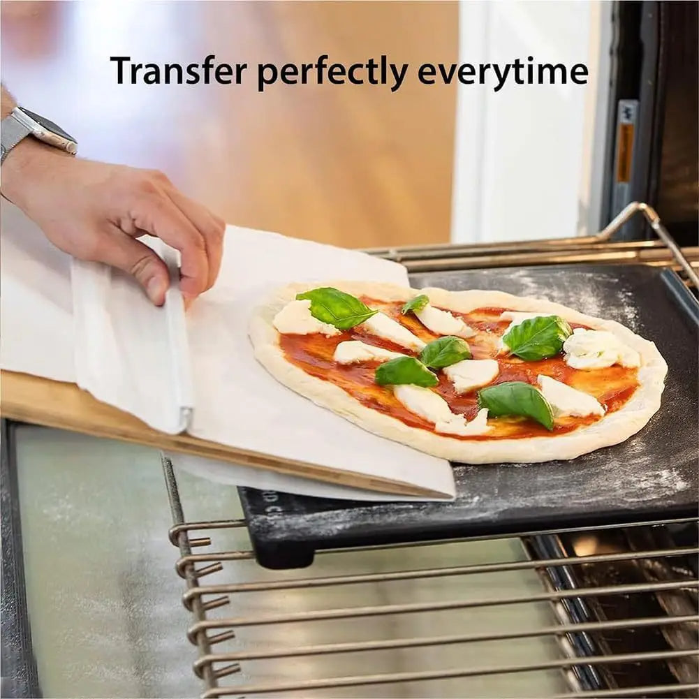 Non-Stick Sliding Pizza Shovel - Premium Wooden Pizza Peel for Baking, Serving & Storage - Kitchen Gadget with Smooth Cutting Board and Easy Storage