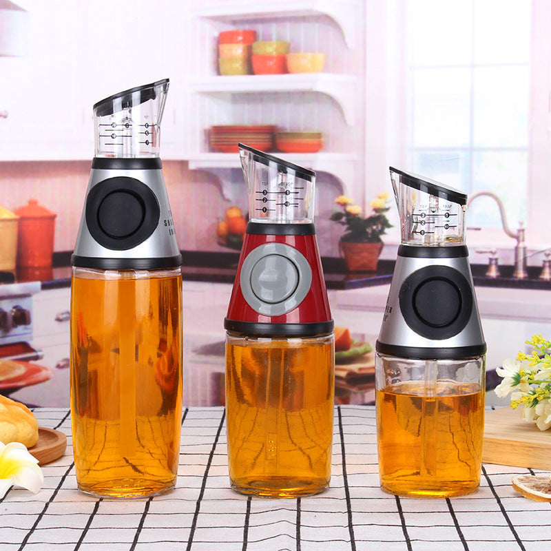500ml Measurable Glass Oil Bottle – Red Style for Kitchen Use